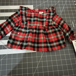 Cat & Jack Red Plaid Kids Casual Dress